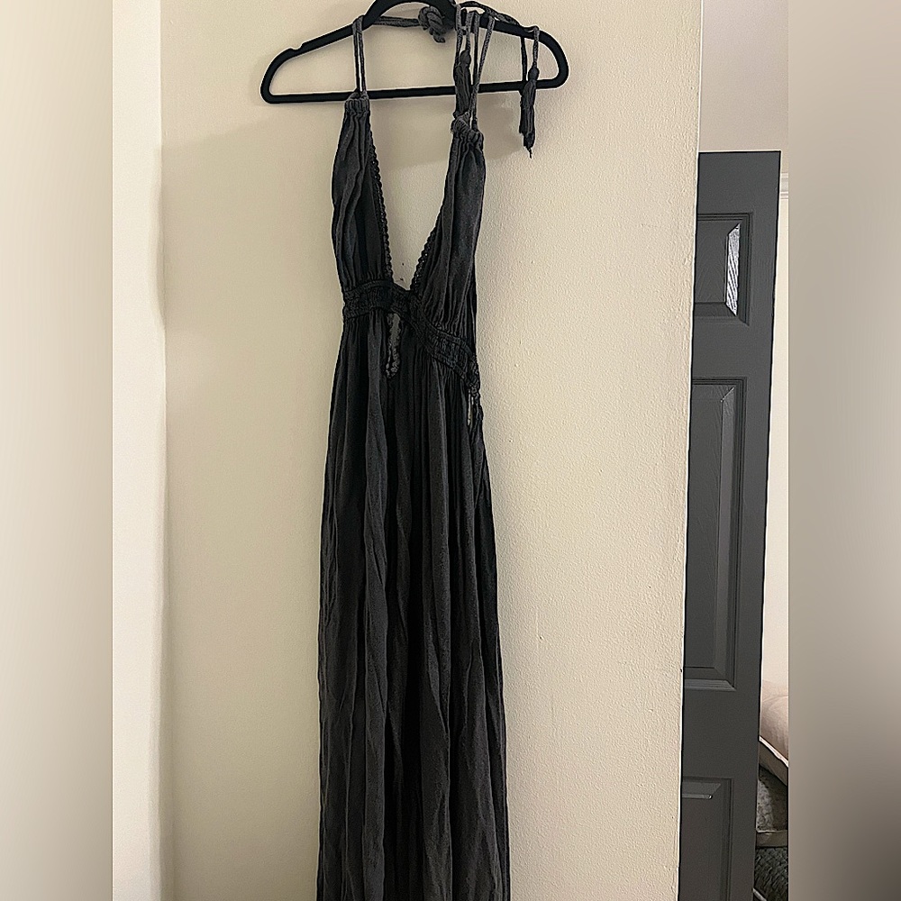 HALTER TOP MAXI SWIM COVER UP